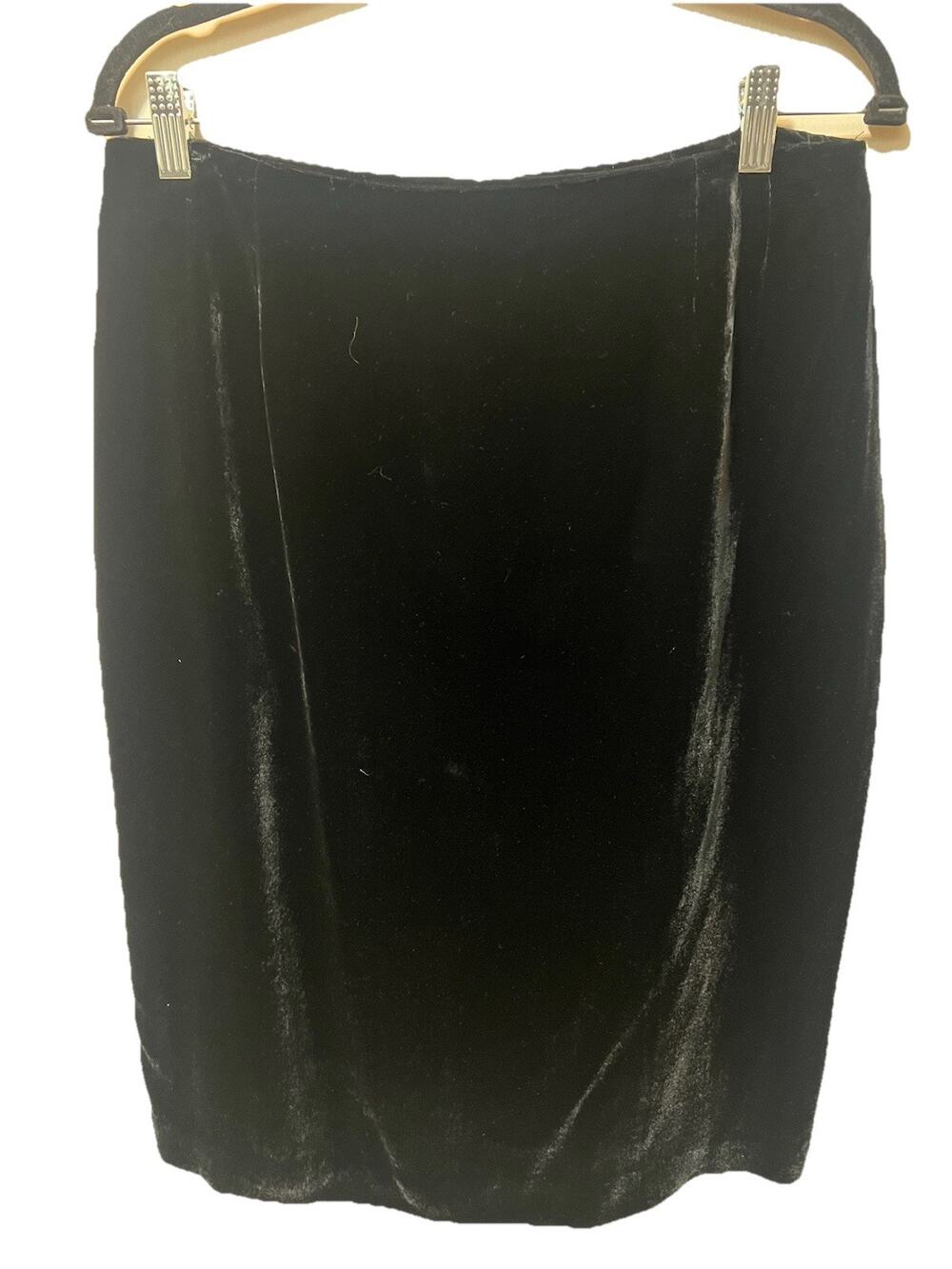 INC International Concepts Black Pencil Straight Silk Velvet Skirt Size 10